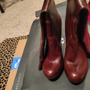 Vince Camuto Women's Ruby Red  Knee High Leather Boots